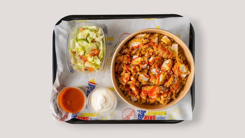 Buffalo Ranch Wing Pizza with tangy buffalo sauce
